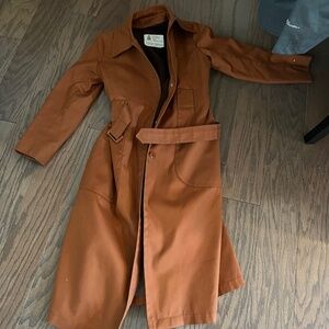 London Fog burnt orange trench rain coat size 10